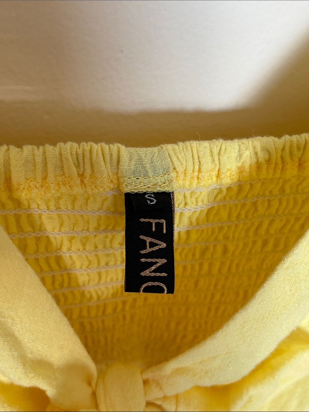 Sunny Yellow Tie-Front Sundress Buttons Sleeveless Smocked Back Butter Yellow - Picture 5 of 12